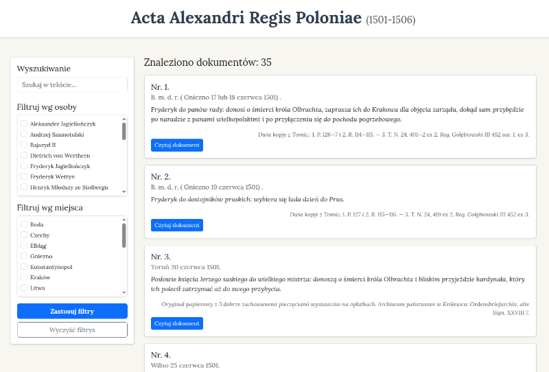 Drugi widok aplikacji utworzonej z pomocą modelu językowego