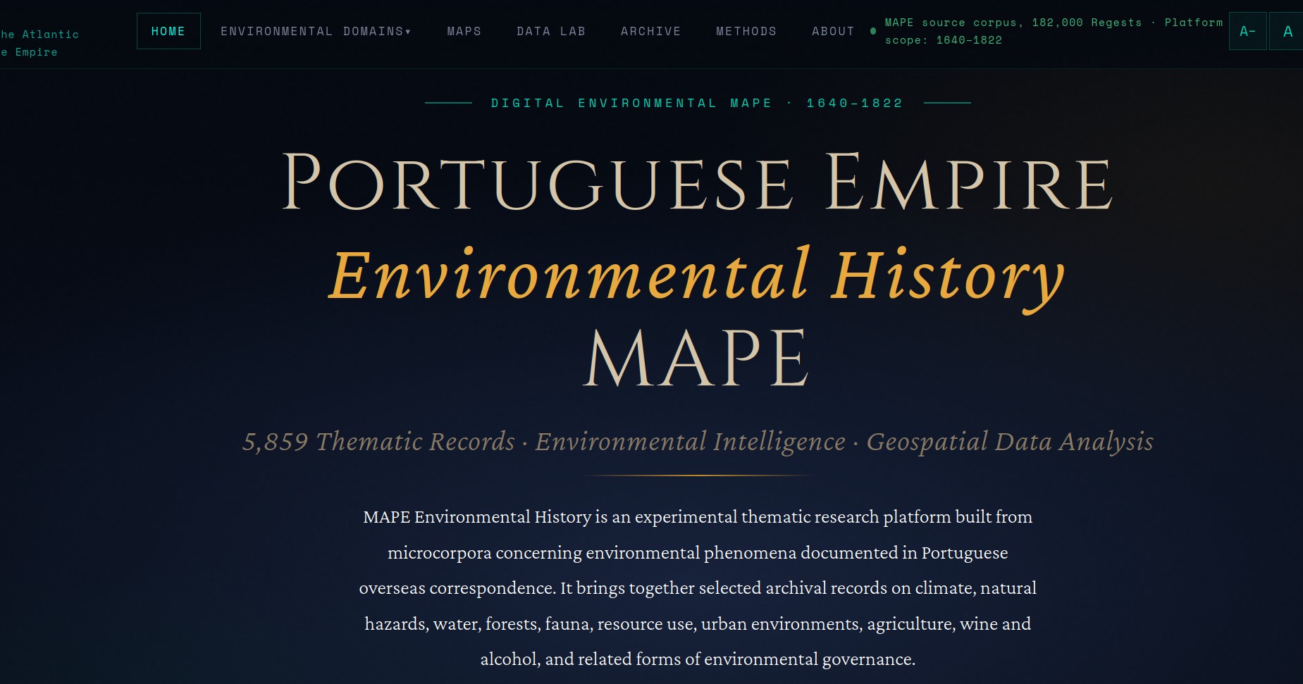MAPE - Environmental History