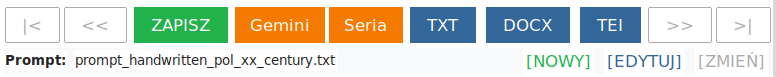 Główny pasek narzędzi aplikacji